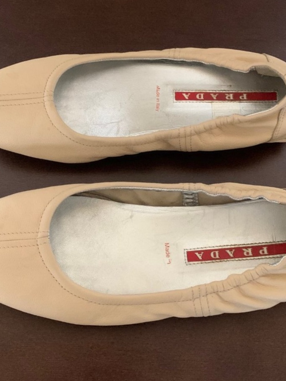 ISO do not buy looking for Prada Beige Leather Ballet Flats prada sport